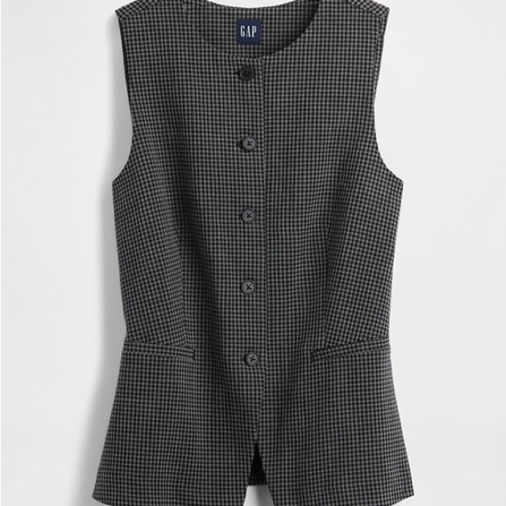 GAP High-Neck Houndstooth Vest